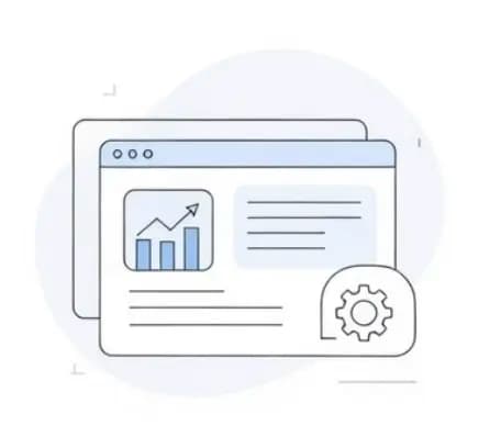 Иллюстрация консультации и аналитического дашборда